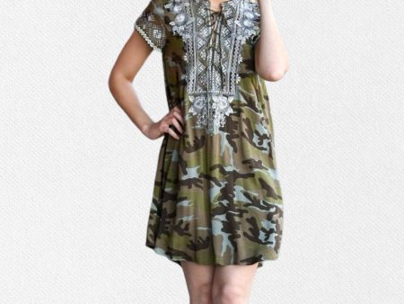 Defender Camouflage Print Dress Cheap