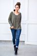 Everything I Need Olive Crossed Back Sweater Sale