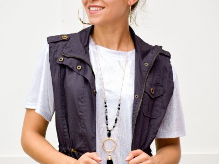 Give You Peace Charcoal Utility Vest Fashion