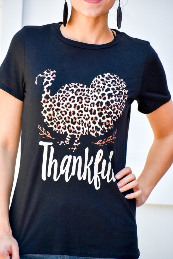 Thankful Printed Turkey Tee Online Sale