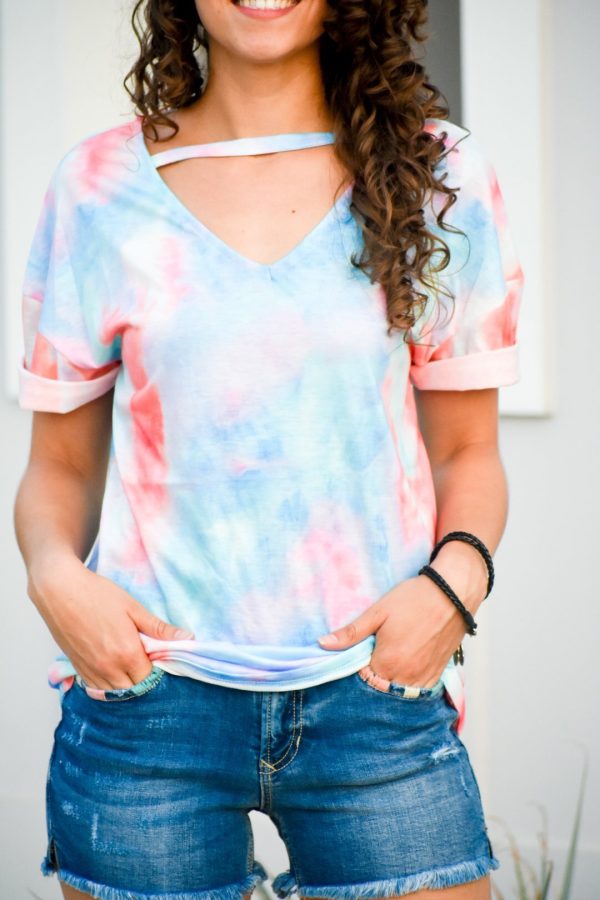 Retro Tie Dye Mix Tee For Sale