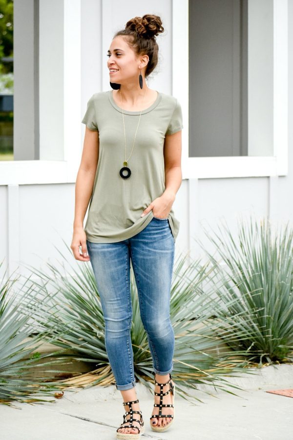 You Only Know Light Olive Top on Sale