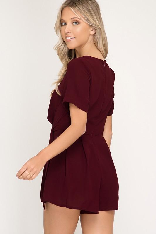 We Believe Romper - Burgundy Fashion