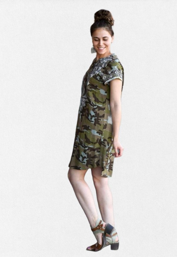 Defender Camouflage Print Dress Cheap