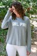 GRL PWR Light Grey Soft Sweater For Cheap