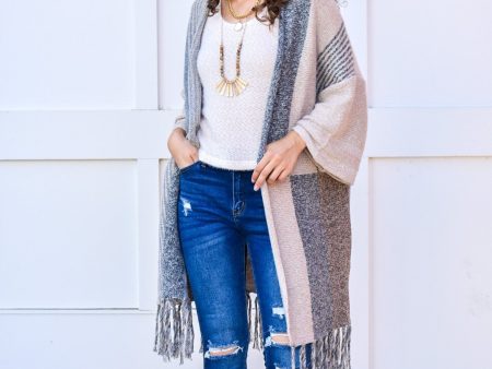 Amazing Grace Color Block Neutral Cardigan Online Sale