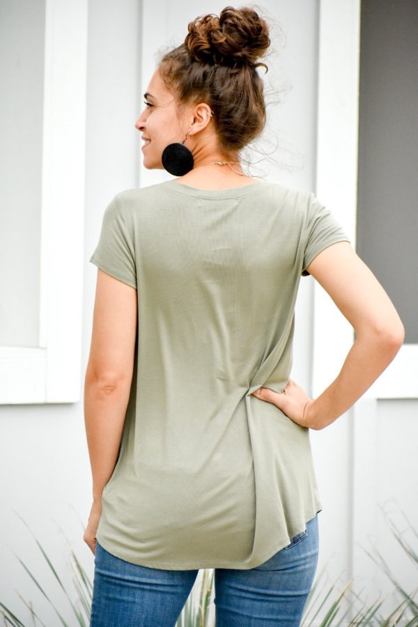 You Only Know Light Olive Top on Sale