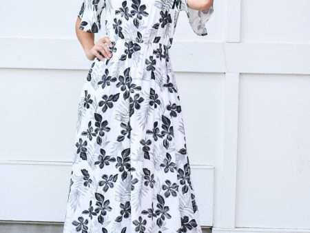 Sweet Floral Printed Maxi Dress Online now