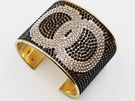 Linked Circle Rhinestone Cuff Bracelet Hot on Sale