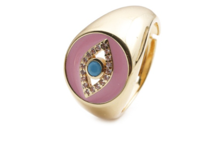 Vintage Gold Evil Eye Ring on Sale