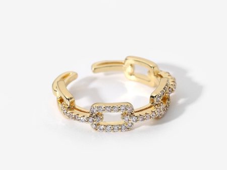 Classic Chain Link Zircon Diamond Ring on Sale