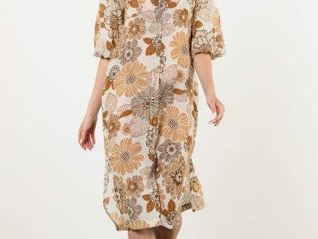 Puff Sleeve Floral Dress For Sale