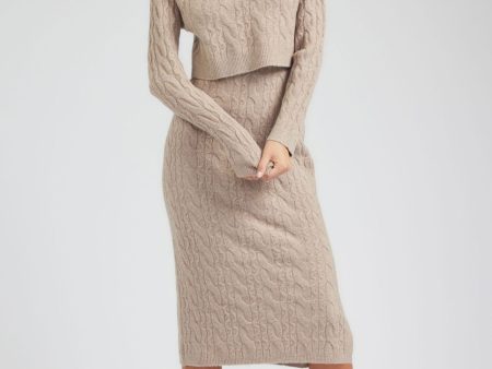 Twofer Cable Knit Sweater Dress Supply