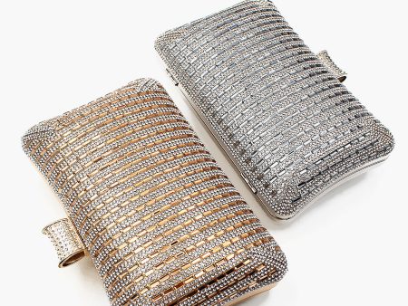 Lined Square Stone Sparkling Evening Bag For Sale