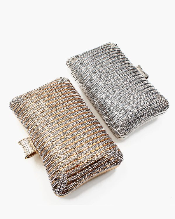 Lined Square Stone Sparkling Evening Bag For Sale