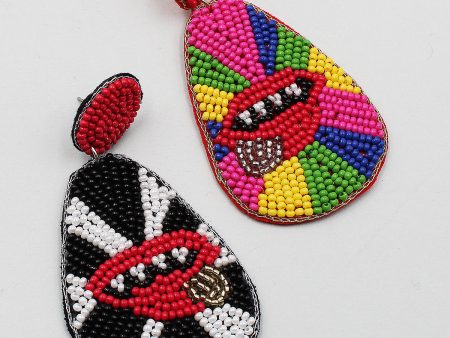 Beaded  LIPS  Earrings Online Hot Sale