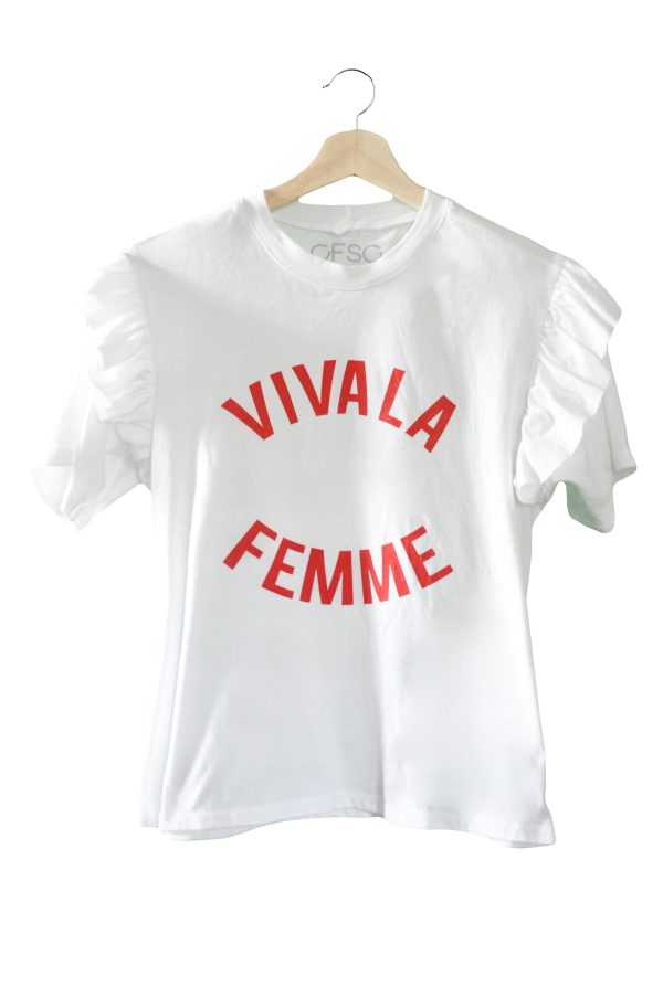 Viva La Femme Ruffle T-shirt Fashion