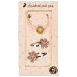 Pretty Little Golden Flower Clips & Bracelet Gift Set Sale