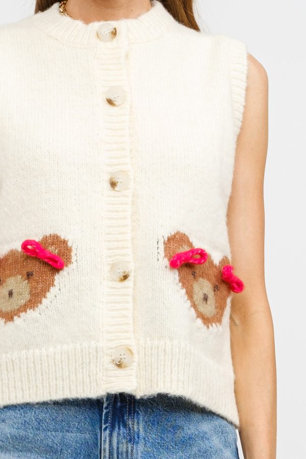 The Pretty Little Teddy Bear Sweater Vest Top Supply