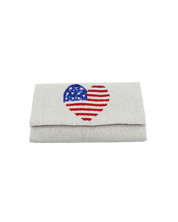 American Flag Heart Clutch Bag Supply