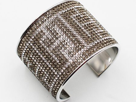 Modern Pattern Rhinestone Cuff Bracelet Online Sale