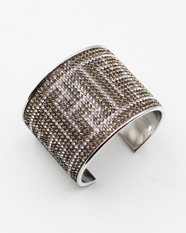 Modern Pattern Rhinestone Cuff Bracelet Online Sale