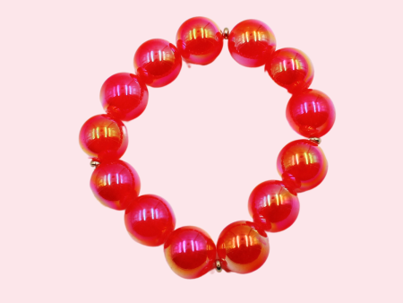 Red Statement Beaded Bracelet Sale