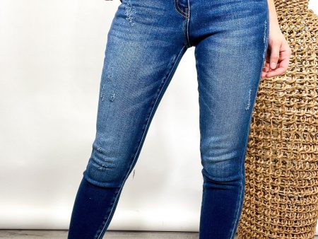 Kancan Fray Hem Ankle Skinny Jeans Hot on Sale