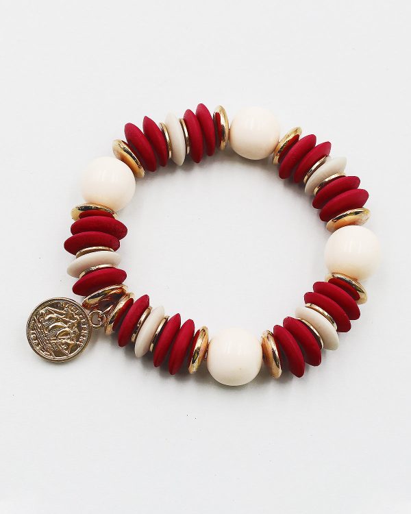 Golden Coin Charm Stretch Bracelet Supply