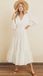 White Eyelet Ruffled Tiered Maxi Dress For Discount