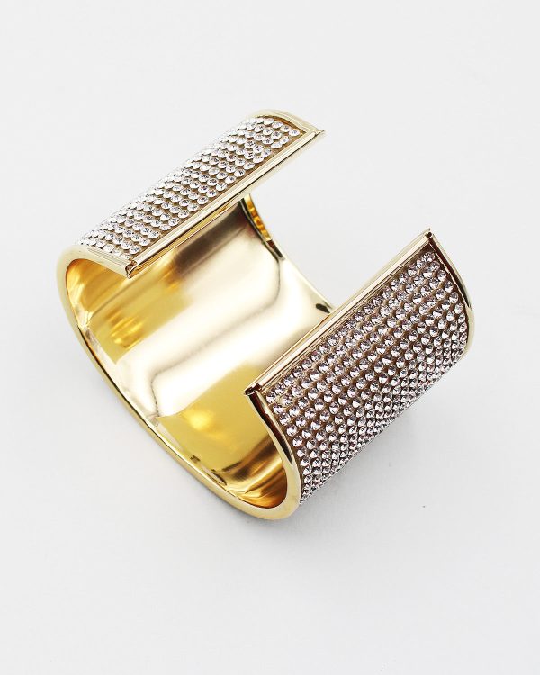 Linked Circle Rhinestone Cuff Bracelet For Sale