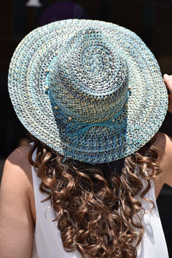 Turquoise Straw Hat on Sale