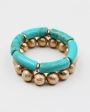 Metal Ball & Resin Link Multiple Layered Bracelet Online Sale