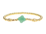 Four Leaf Clover Gold Beaded Bracelet For Discount