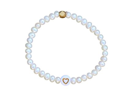 Pretty Little Pearl Heart Bracelet Discount