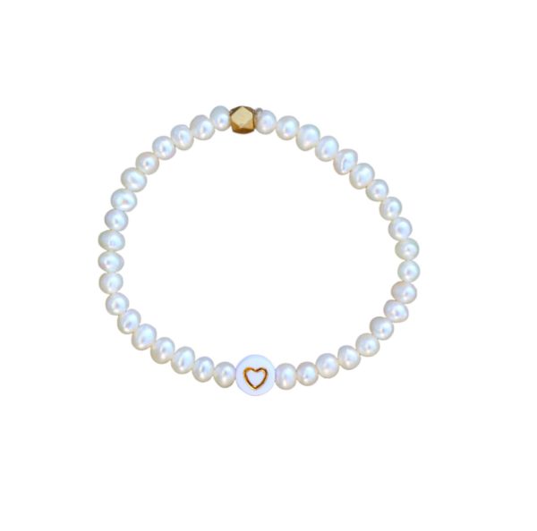 Pretty Little Pearl Heart Bracelet Discount