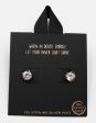 6mm CZ Stone Gold Rhodium Dipped Classic Stud Earrings Discount