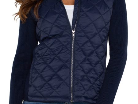 Quilted  Full Zip Hooded Sweater Sale