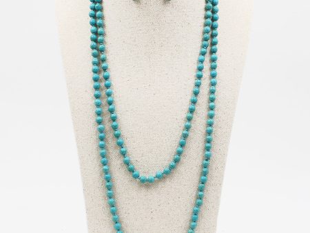 48  Turquoise Beaded Necklace Set Fashion