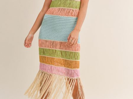 Sipping Cocktails Crochet Fringe Dress Hot on Sale