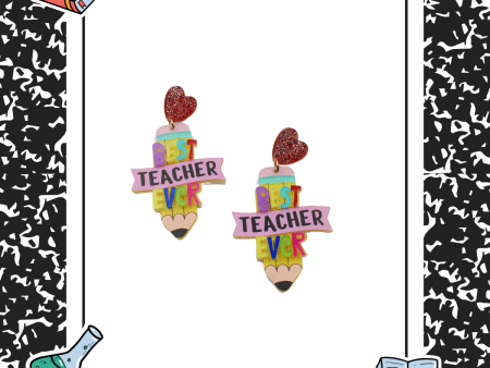 Best Teacher Ever Earrings Online Sale