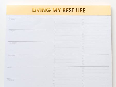 Living My Best Life Weekly Planner Notepad Online now