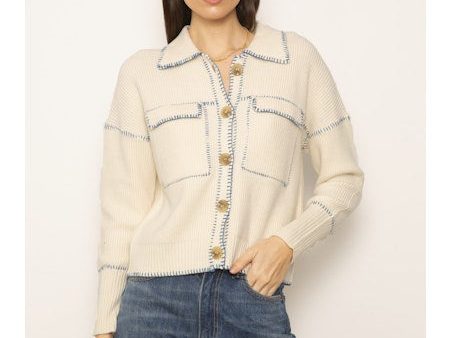 Casey Whipstitch Collared Sweater Cheap