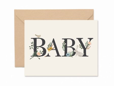 Baby Floral Greeting Card Cheap