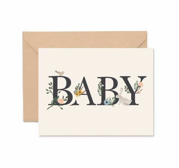 Baby Floral Greeting Card Cheap