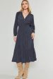 Mandarin Collar V Neck Dress Hot on Sale