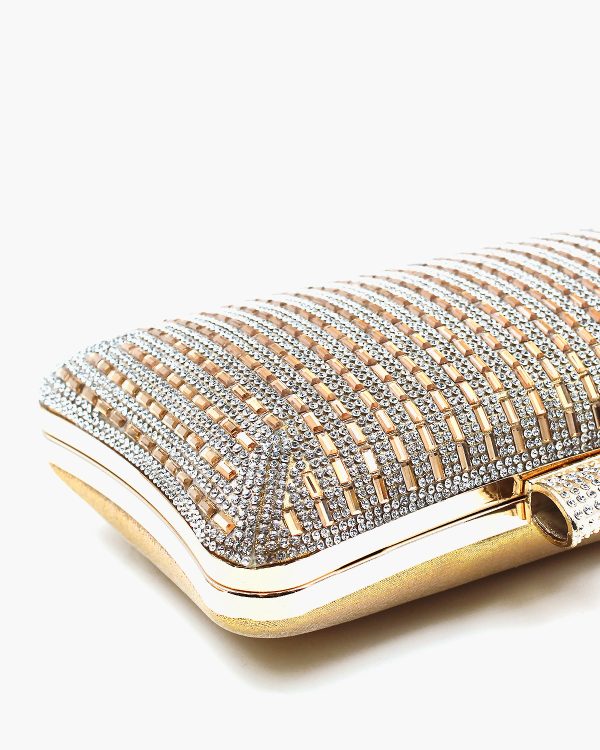 Lined Square Stone Sparkling Evening Bag For Sale