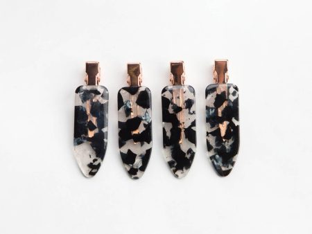 Black Terrazzo Creaseless Clips Set Online Sale