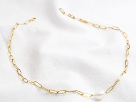 Gold Cable Chain Pearl Necklace Bracelet Hot on Sale