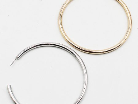 3 Inch Shiny Metal Hoop Earrings For Cheap